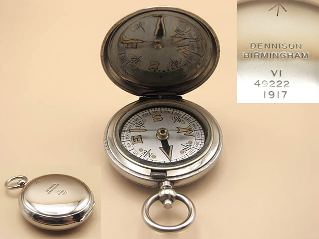 1917 Dennison WW1 MK VI military pocket compass